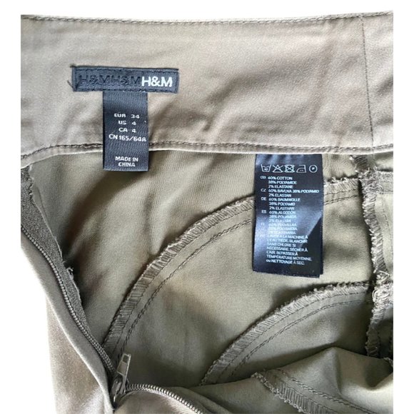 H&M Army Green Cotton Skirt Size 4 - Picture 5 of 5